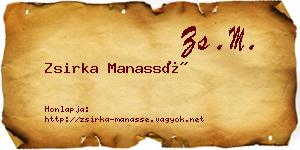 Zsirka Manassé névjegykártya